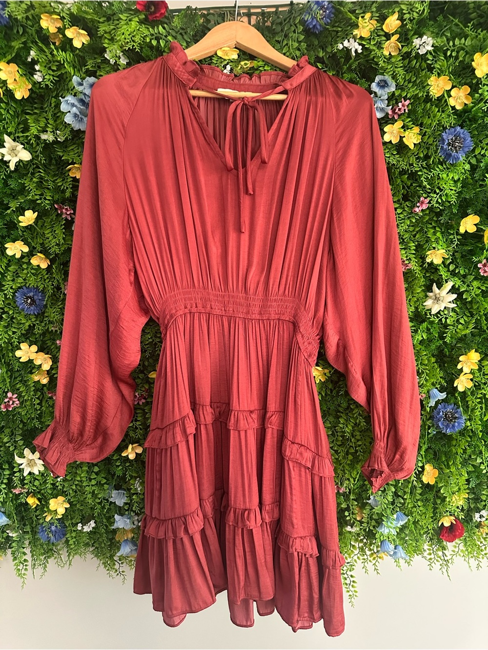 PINCH Long Sleeve Cranberry Red Dress - Medium